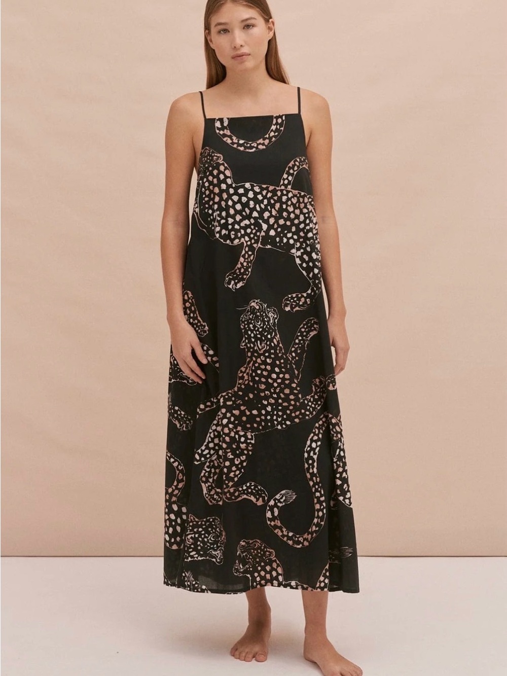 NWT Desmond & Dempsey Jag Navy Slip Square Nightie Nightgown Sleep Dress M